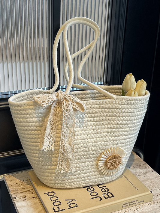 Woven Bag, Crochet Tote Bag, Beach, Shoulder Bag, Hobo Women, Foldable Large Capacity, for Holiday.