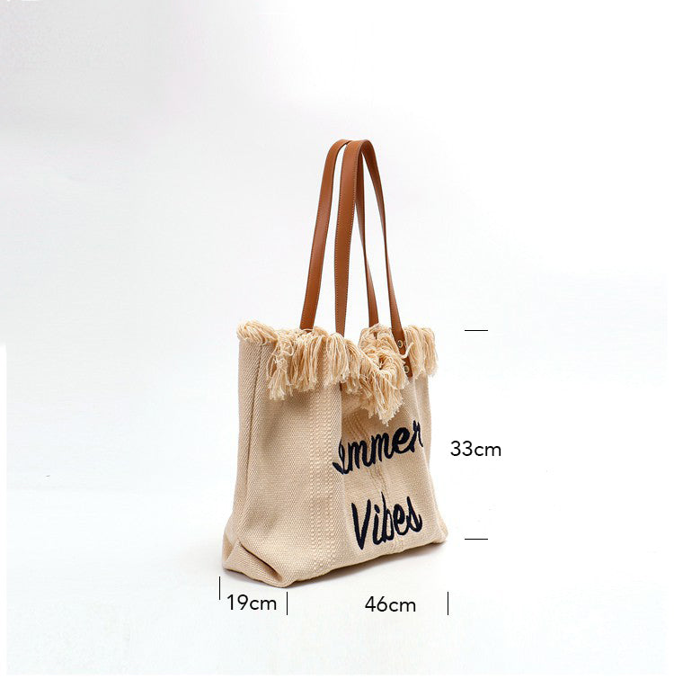 Canvas Women Handbags Large Tote Beach Bag Shopping Bags Underarm Shoulder Bag
