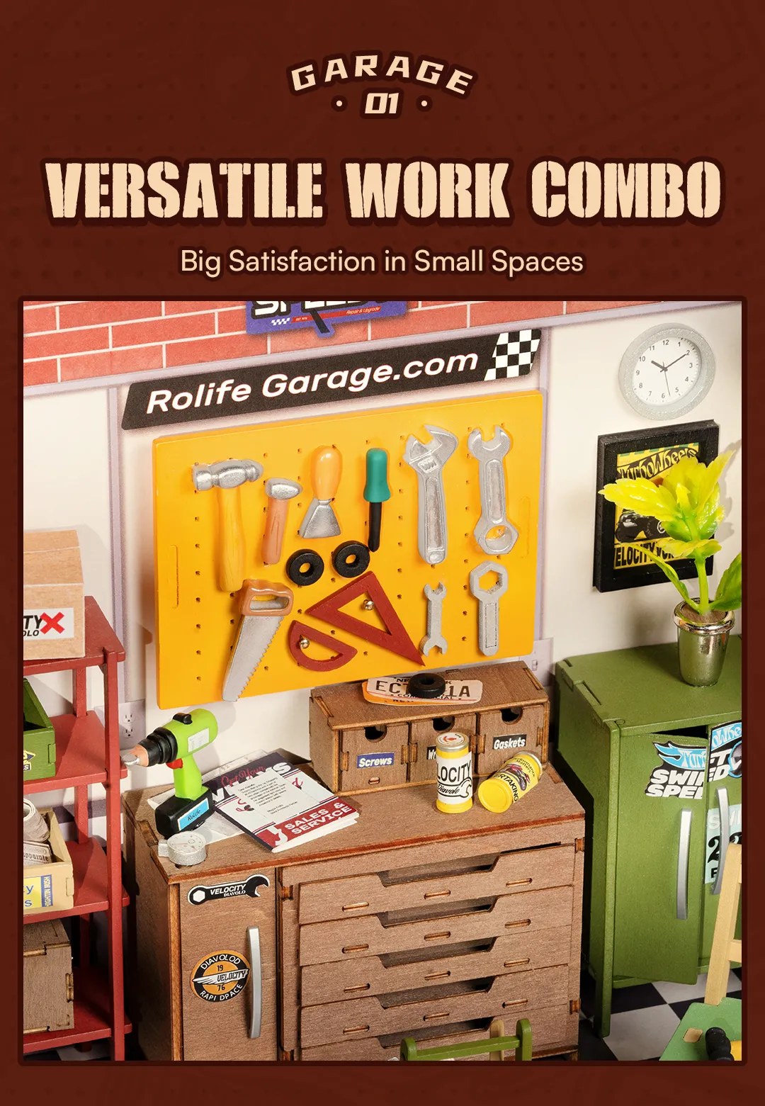 Garage Workshop Miniature House Kit DIY Dollhouse 3D Assembly Toys