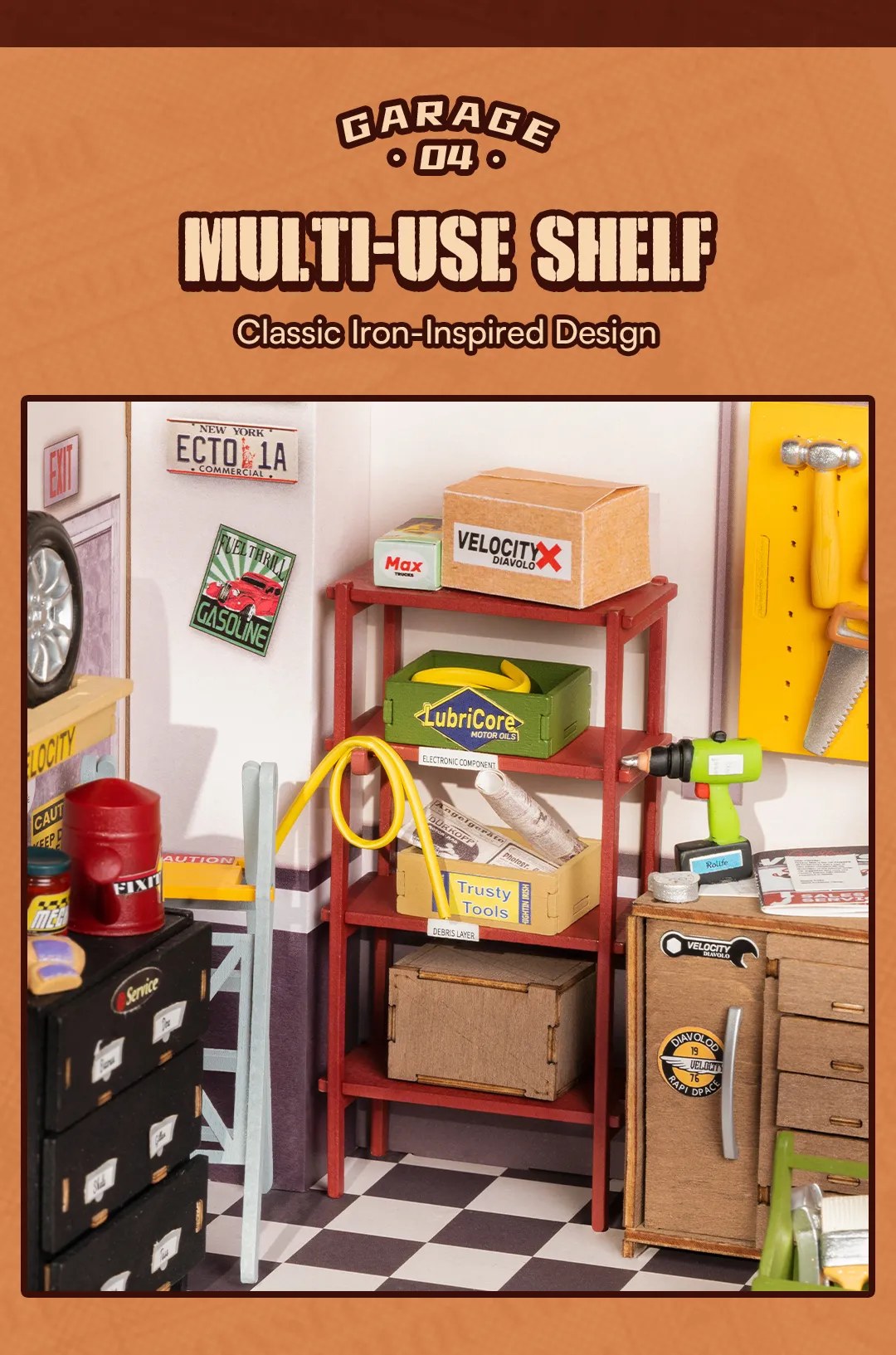 Garage Workshop Miniature House Kit DIY Dollhouse 3D Assembly Toys