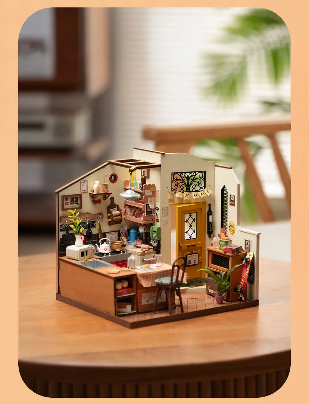 Homey Kitchen Miniature House Kit DIY Dollhouse 3D Assembly Toys