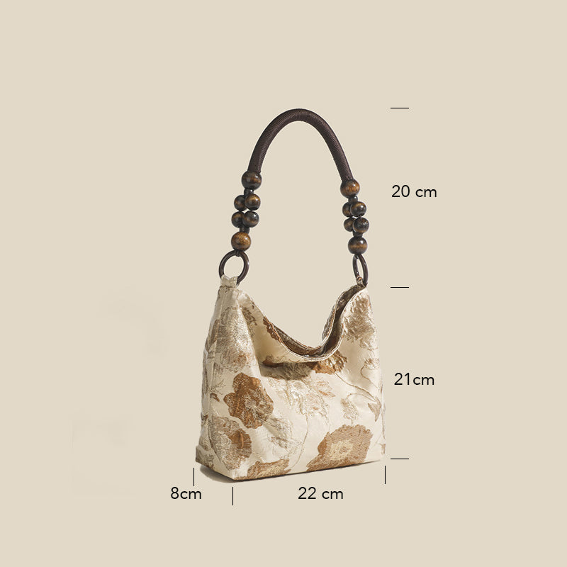 Túi đeo vai vải Jacquard cổ điển cho nữ, thời trang và đa năng, túi xách phong cách cổ xưa