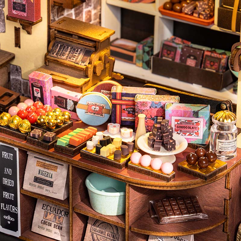 Henry's Chocolate Miniature House Kit DIY Dollhouse 3D Assembly Toys