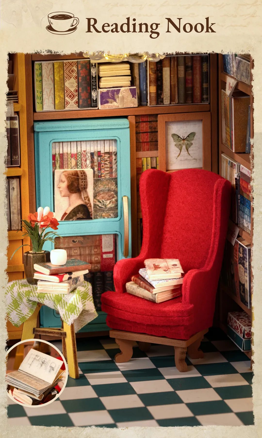 Sam's Bookstore Miniature House Kit DIY Dollhouse 3D Assembly Toys