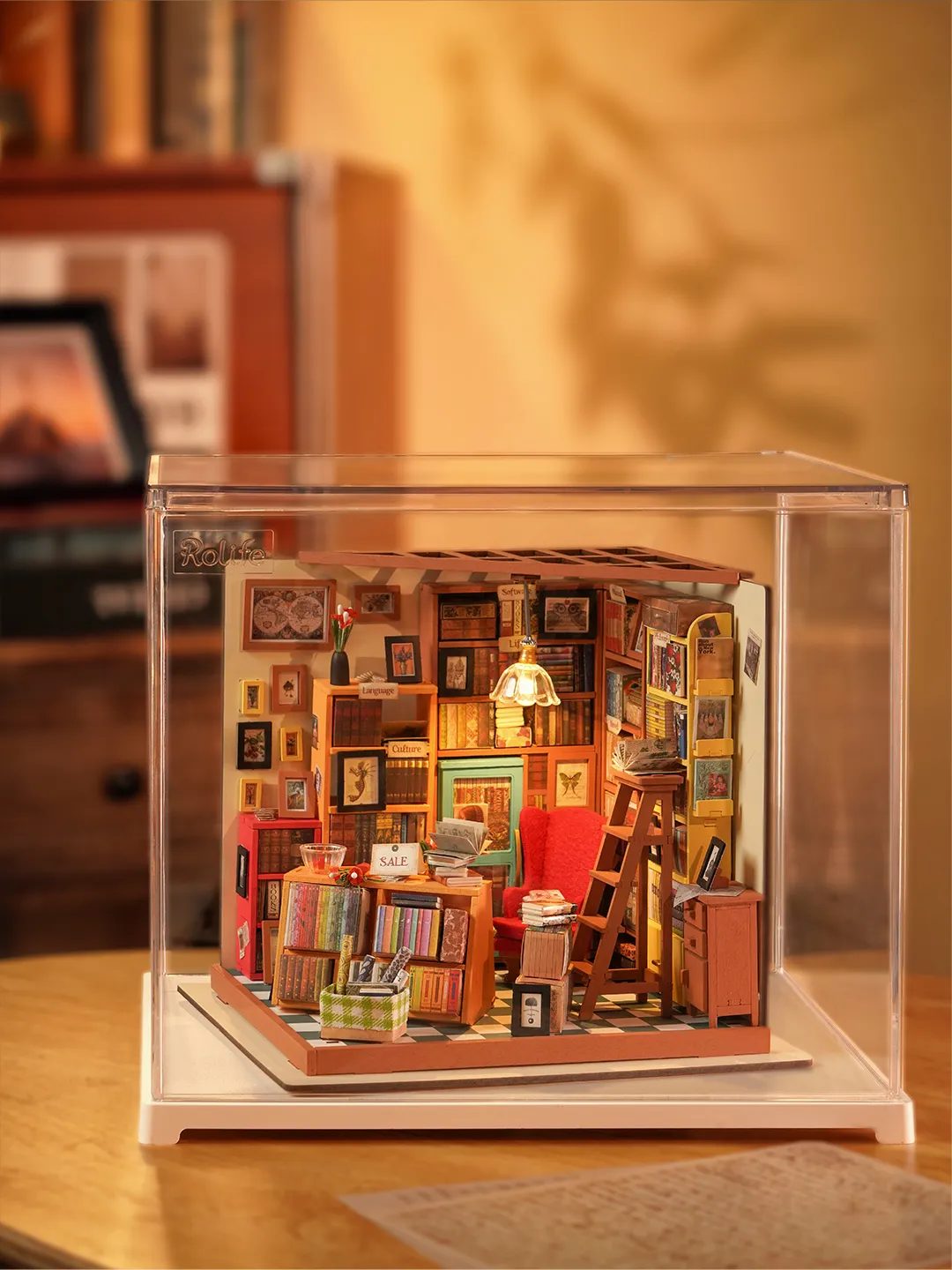 Sam's Bookstore Miniature House Kit DIY Dollhouse 3D Assembly Toys