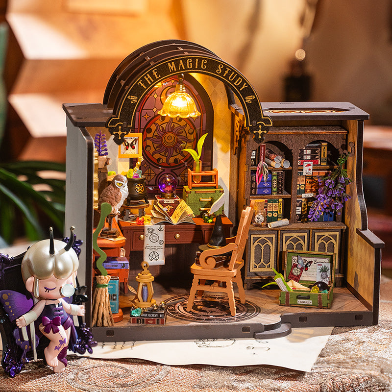 The Magic Study Miniature House Kit DIY Dollhouse 3D Assembly Toys