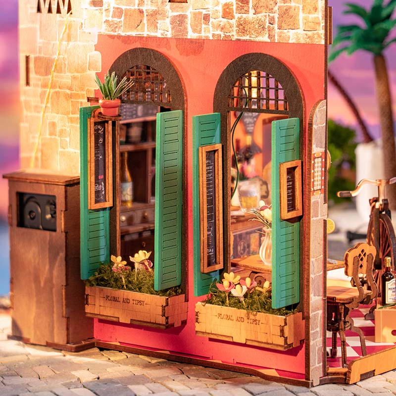 Cheers Bar & Dining Miniature House Kit DIY Dollhouse 3D Assembly Toys