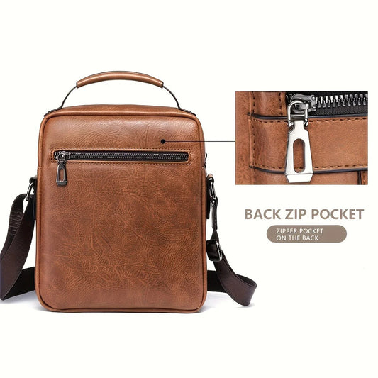Men Shoulder Bag PU Leather Flaps Men's Crossbody Bags Business Flap for 9.7" iPad Male Solid Messenger Bag