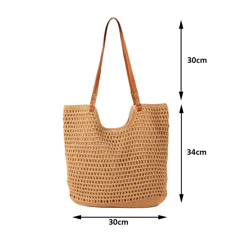 Túi Tote Đan Móc Túi Đeo Vai Đan Cho Nữ Túi Mua Sắm Vải Bông Cổ Điển Túi Xách Tay Nữ