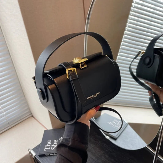 Classic Shoulder Bag Women's Versatile Retro Crossbody Square Bags Textured Leather Flap Handbags