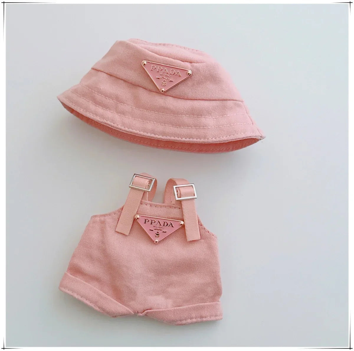 For 17cm Labubu Mini Doll Clothes Outfit Hat Clothes Labubu Doll Accessories
