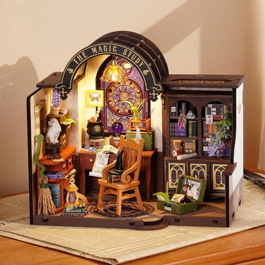 The Magic Study Miniature House Kit DIY Dollhouse 3D Assembly Toys