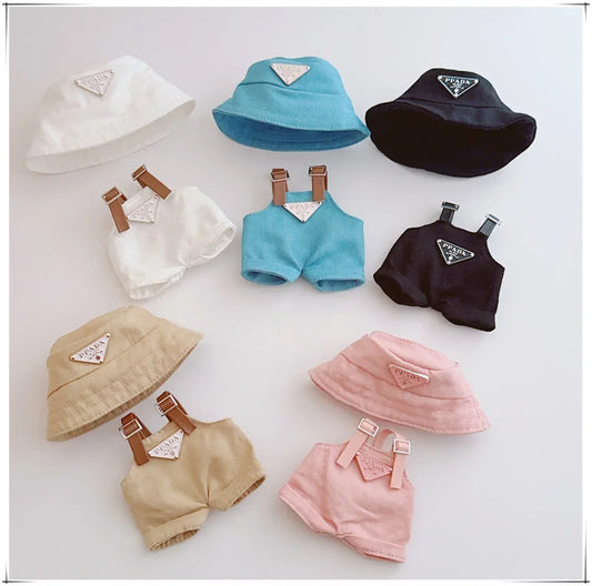 For 17cm Labubu Mini Doll Clothes Outfit Hat Clothes Labubu Doll Accessories