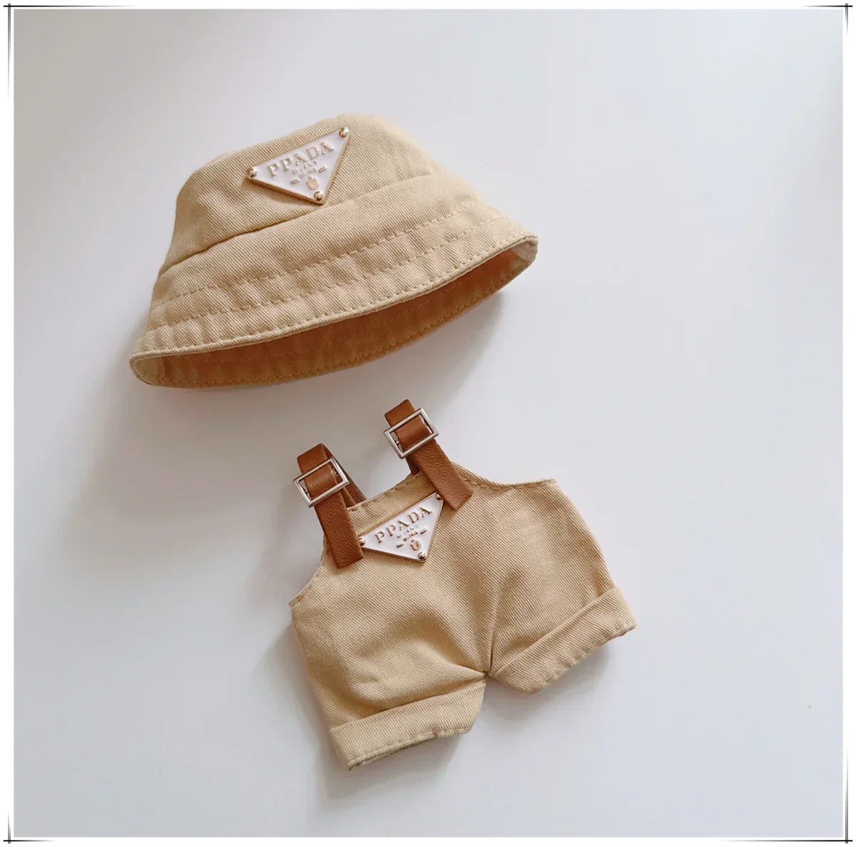For 17cm Labubu Mini Doll Clothes Outfit Hat Clothes Labubu Doll Accessories