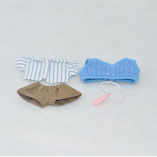 Doll'S Clothes Outfit Accessories for 15-17cm Labubu and Cotton Doll Vest Uniform Headset Earphone Set Clothing Gift