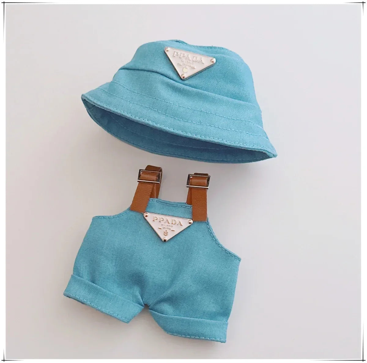 For 17cm Labubu Mini Doll Clothes Outfit Hat Clothes Labubu Doll Accessories