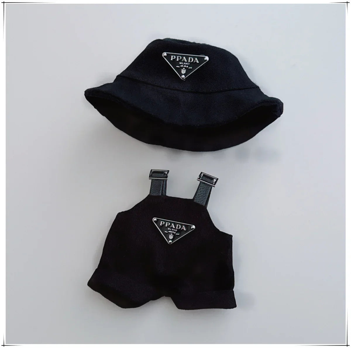 For 17cm Labubu Mini Doll Clothes Outfit Hat Clothes Labubu Doll Accessories