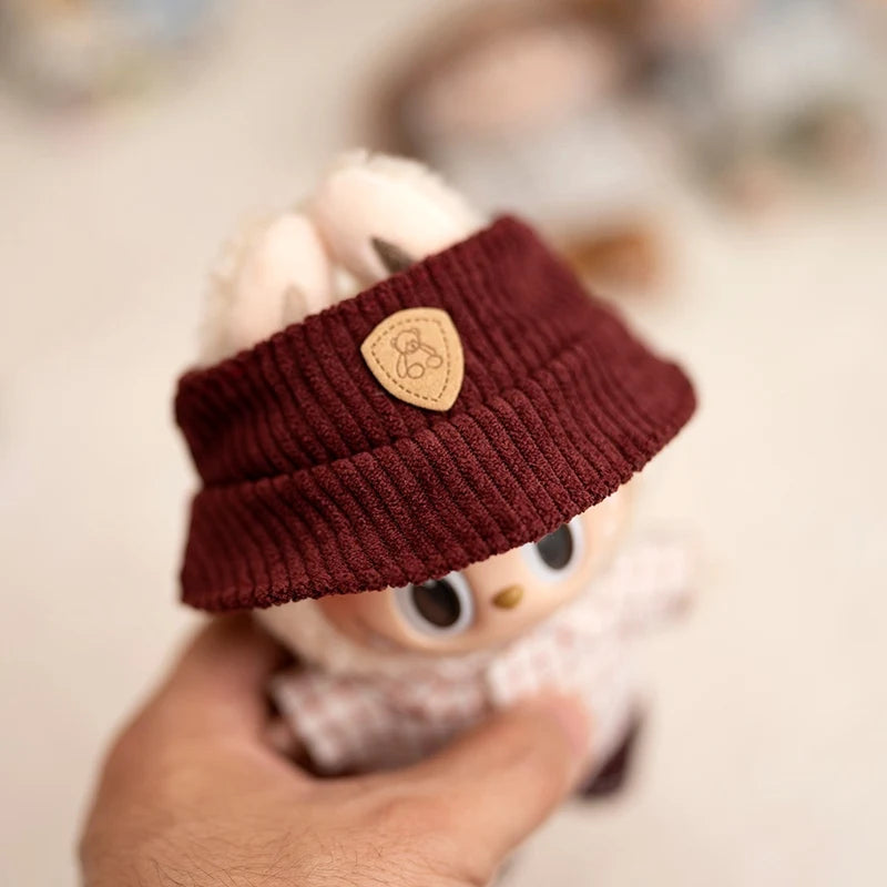 Hot Labubu Doll Clothes Fashion Clothes Hat Plaid Shirt Vertical Stripe Shorts For 17cm Doll Clothes Dolls Accessories Gift