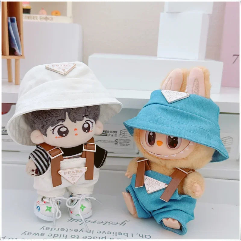 For 17cm Labubu Mini Doll Clothes Outfit Hat Clothes Labubu Doll Accessories