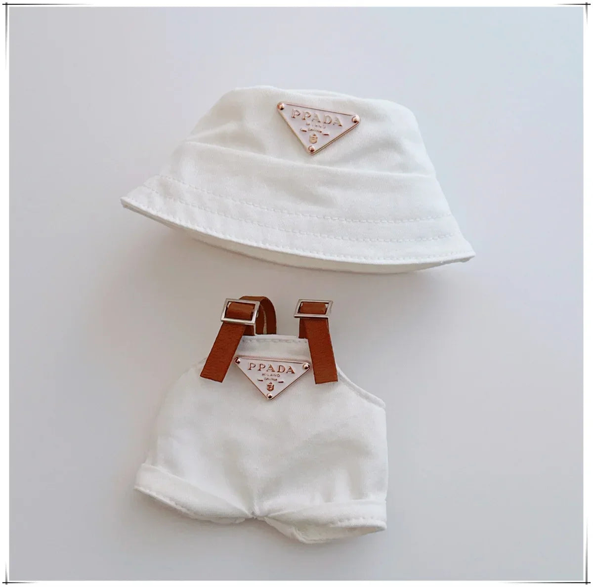 For 17cm Labubu Mini Doll Clothes Outfit Hat Clothes Labubu Doll Accessories