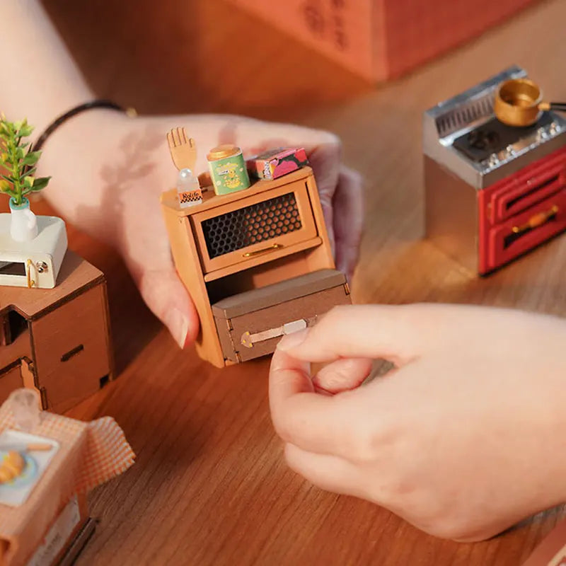 Homey Kitchen Miniature House Kit DIY Dollhouse 3D Assembly Toys