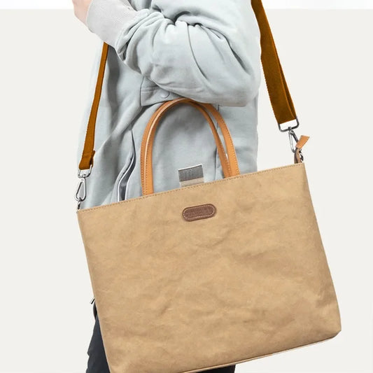 Washed Kraft paper Laptop Bag Case 14 /16 Inch Shoulder Handbag Briefcase Sleeve Waterproof Dell HP Lenovo Xiaomi MacBook Air Travel Office College