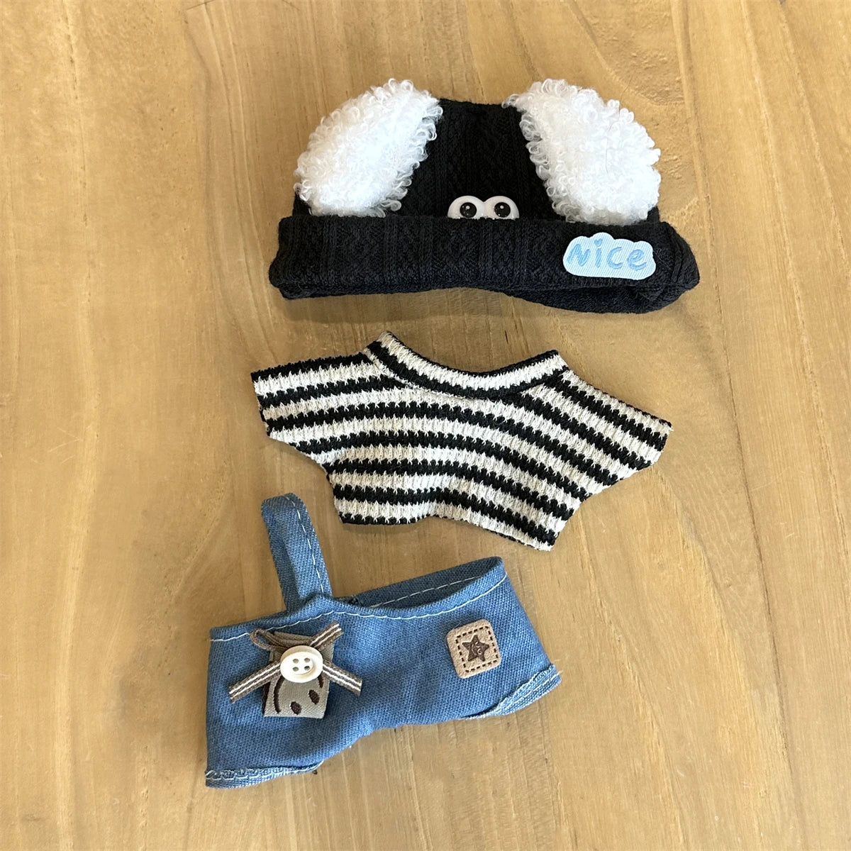 17cm Mini Plush Doll'S Clothes Outfit Accessories For Korea Kpop Exo Labubu Idol Striped clothes eyes shoes suit Clothing Gift