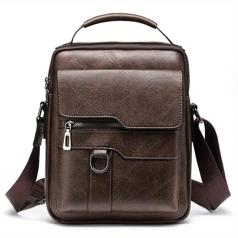 Men Shoulder Bag PU Leather Flaps Men's Crossbody Bags Business Flap for 9.7" iPad Male Solid Messenger Bag