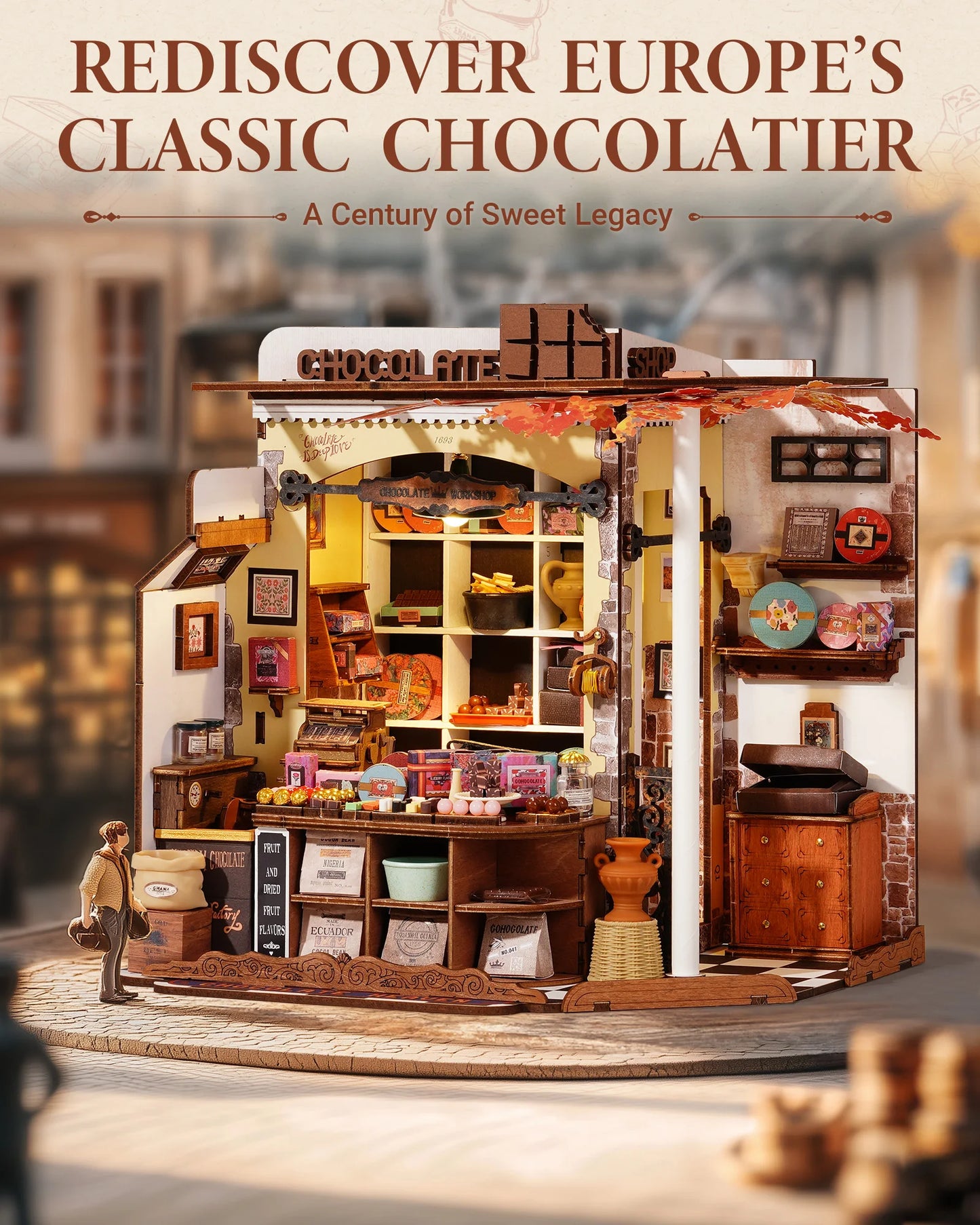 Henry's Chocolate Miniature House Kit DIY Dollhouse 3D Assembly Toys