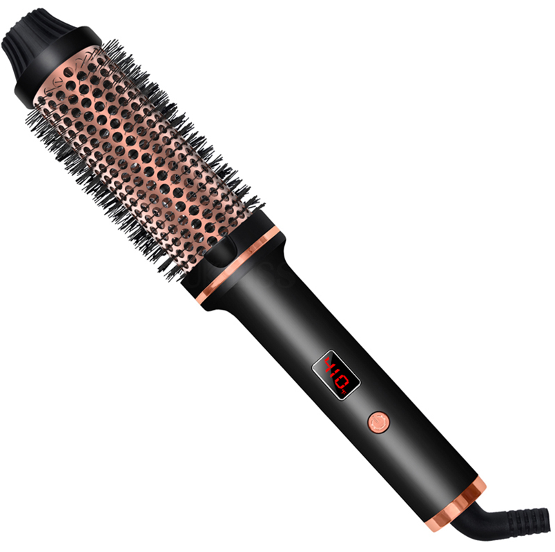 Hair Curling Iron Brush 1.5 Inch Ceramic Thermal Brush Heated Round Brush Hair Electric Heating Brush Electric Hair Curler Comb