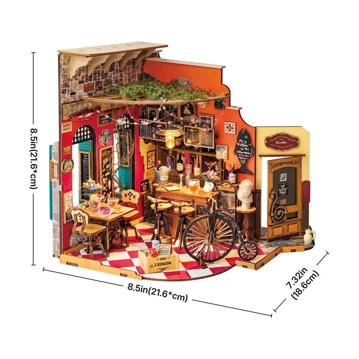 Cheers Bar & Dining Miniature House Kit DIY Dollhouse 3D Assembly Toys