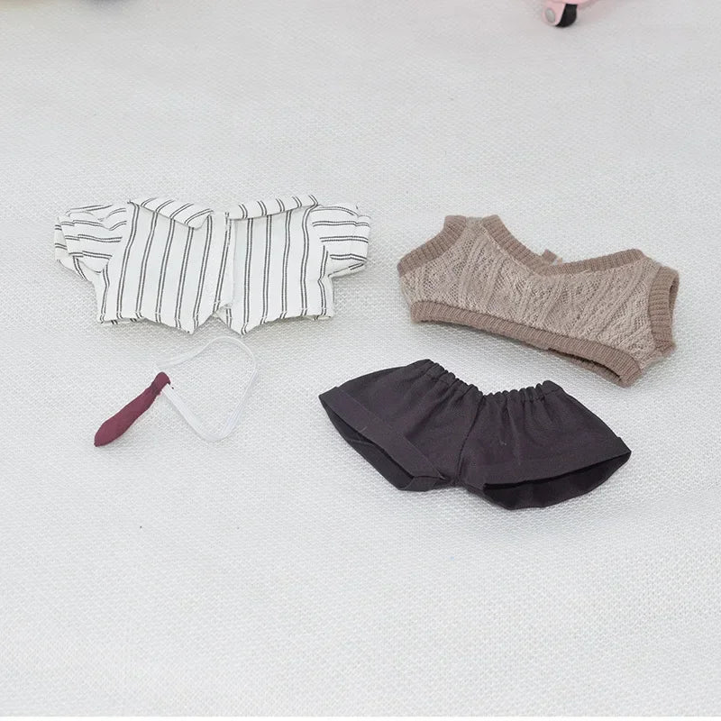 Doll'S Clothes Outfit Accessories for 15-17cm Labubu and Cotton Doll Vest Uniform Headset Earphone Set Clothing Gift