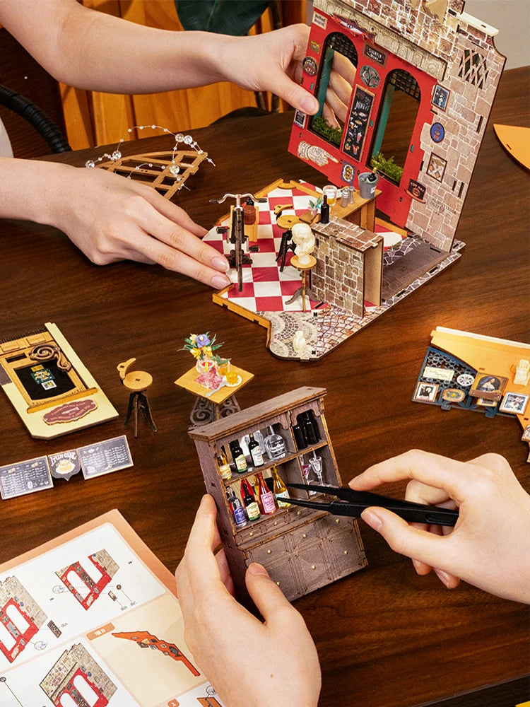 Cheers Bar & Dining Miniature House Kit DIY Dollhouse 3D Assembly Toys