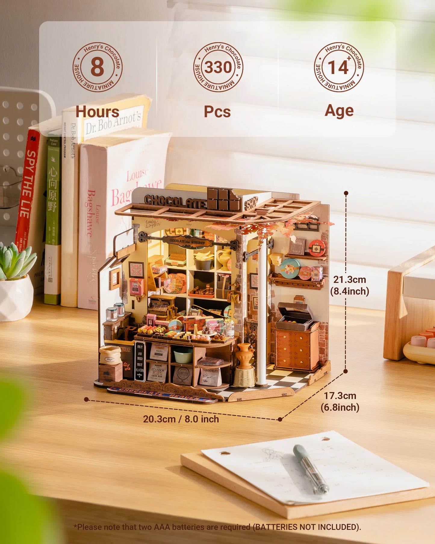 Henry's Chocolate Miniature House Kit DIY Dollhouse 3D Assembly Toys