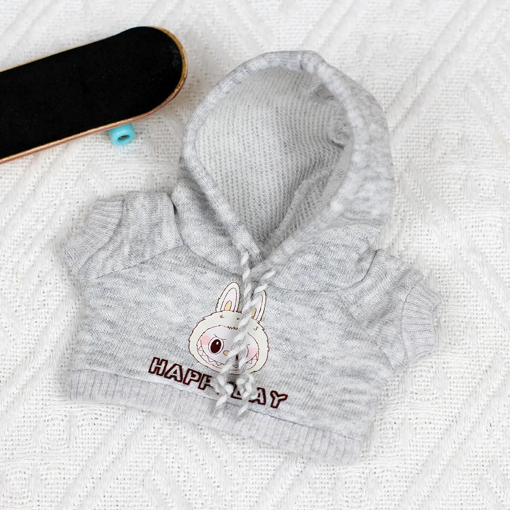 For 17cm Labubu Clothes I II Idol Dolls Accessories Sweatshirt Heart-Beating Hoodie Macaron For Labubu Doll Jeans Clothes