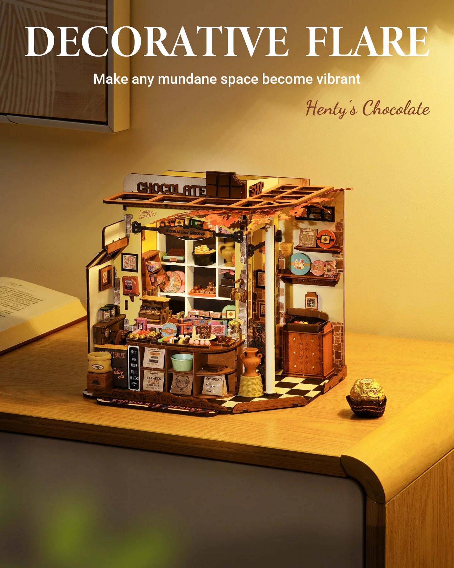 Henry's Chocolate Miniature House Kit DIY Dollhouse 3D Assembly Toys