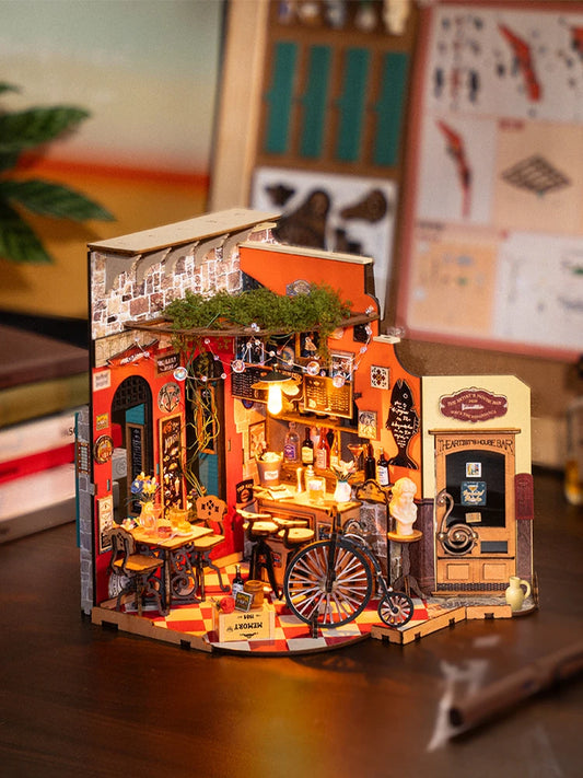 Cheers Bar & Dining Miniature House Kit DIY Dollhouse 3D Assembly Toys
