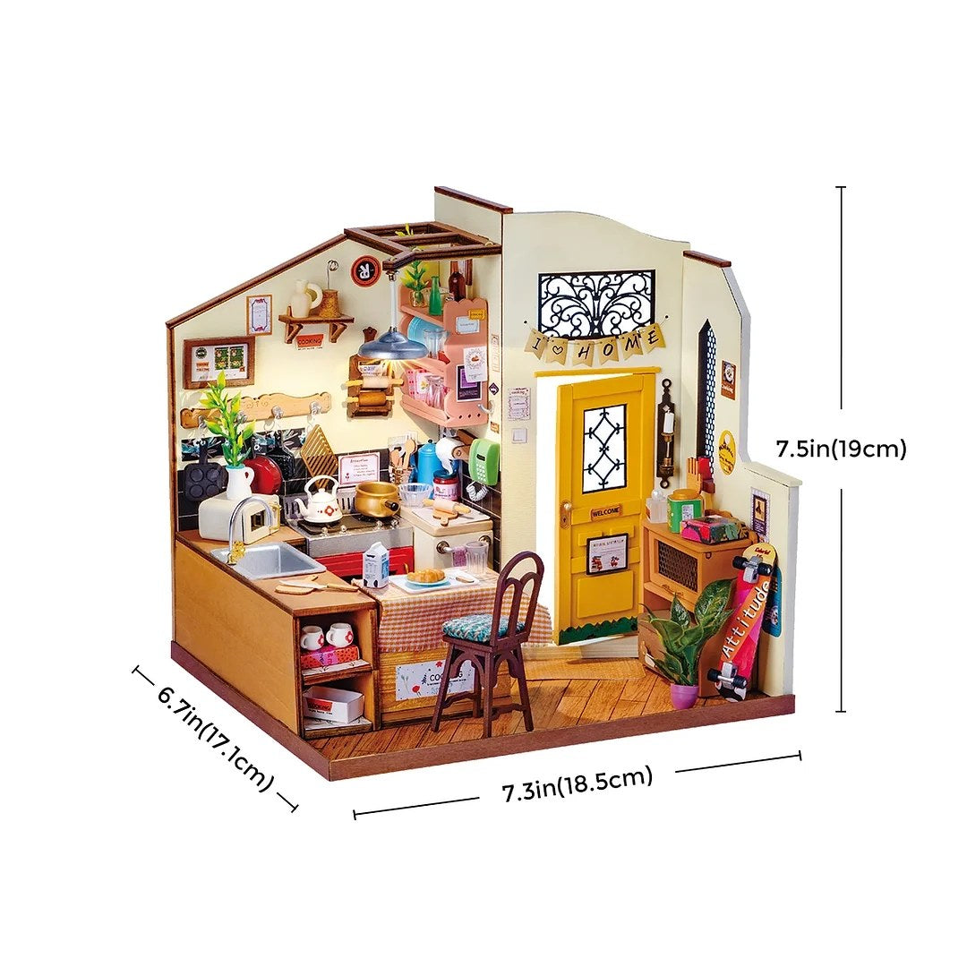 Homey Kitchen Miniature House Kit DIY Dollhouse 3D Assembly Toys