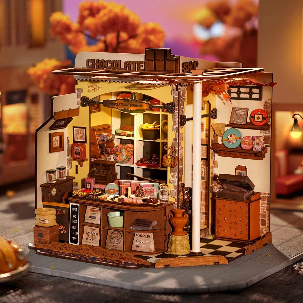Henry's Chocolate Miniature House Kit DIY Dollhouse 3D Assembly Toys
