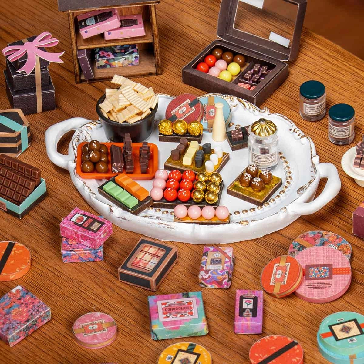 Henry's Chocolate Miniature House Kit DIY Dollhouse 3D Assembly Toys