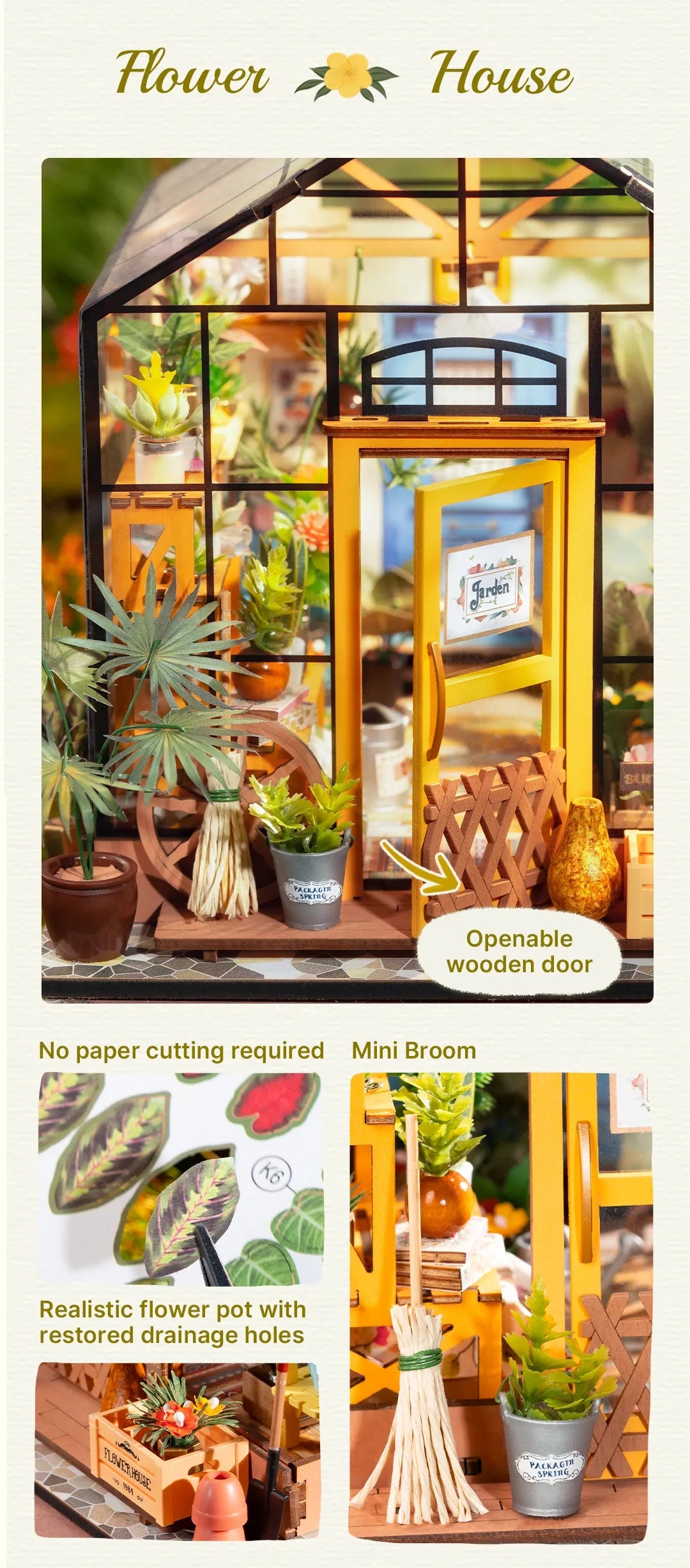 Cathy's Flower House Miniature House Kit DIY Dollhouse 3D Assembly Toys