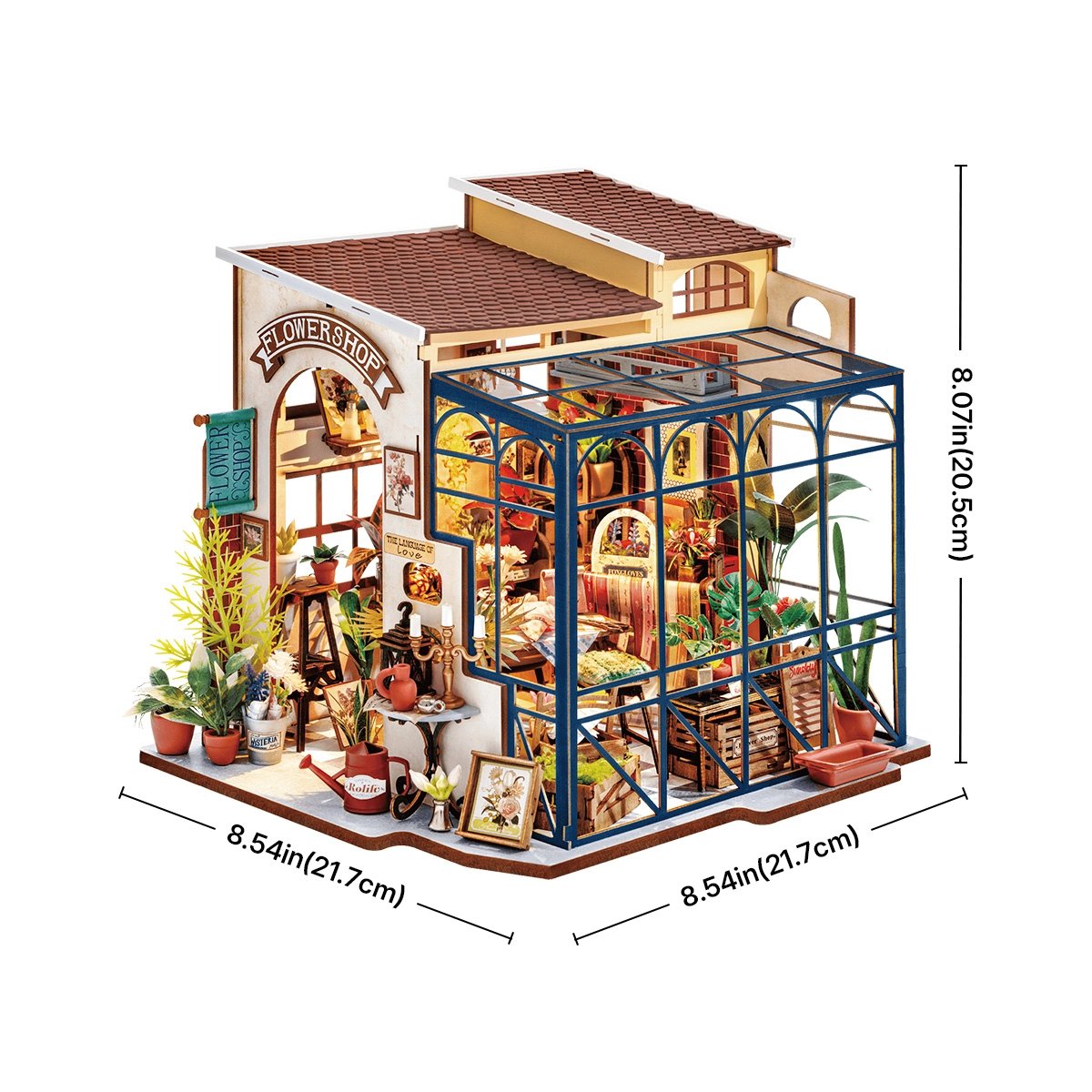 Emily's Flower Shop Miniature House Kit DIY Dollhouse 3D Assembly Toys