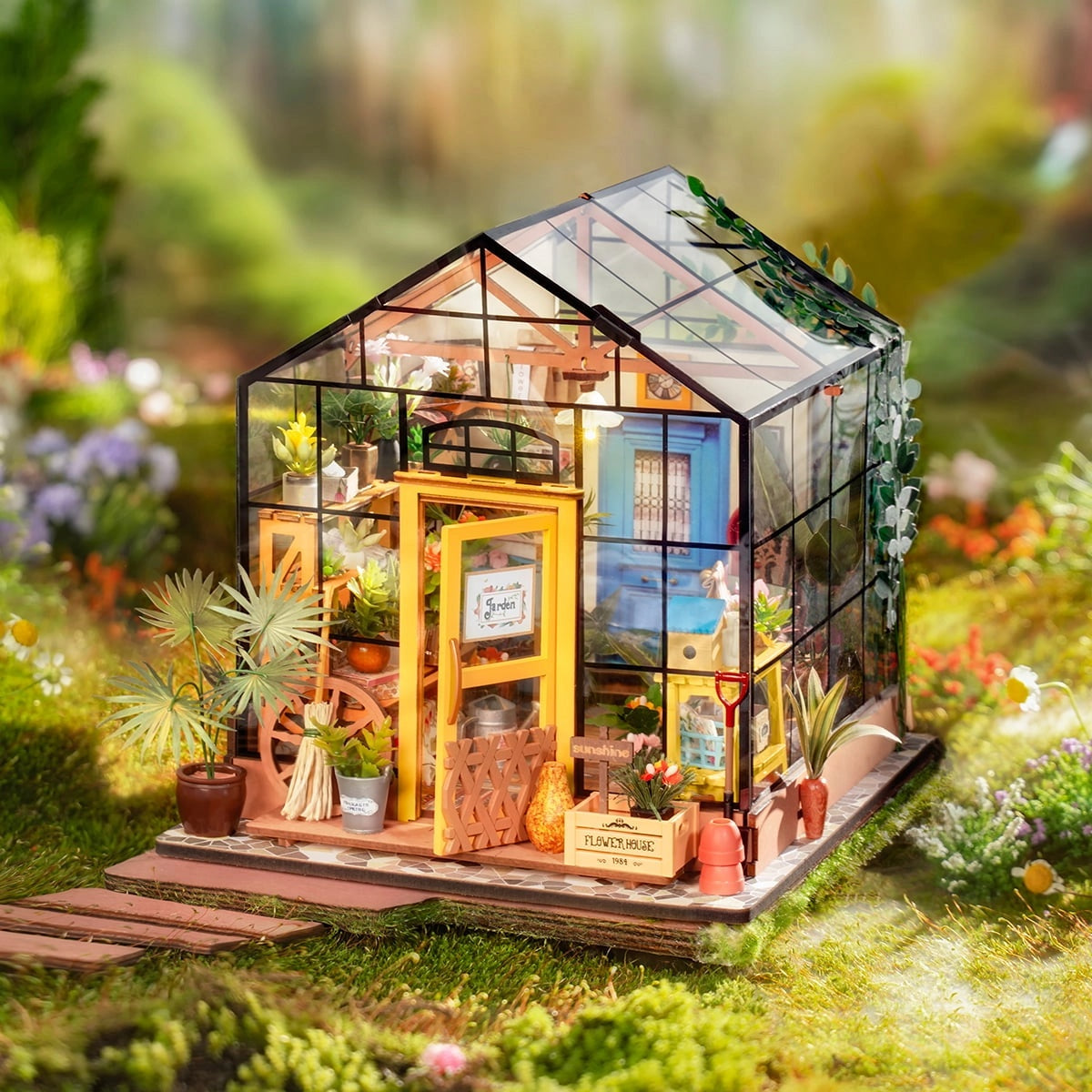 Cathy's Flower House Miniature House Kit DIY Dollhouse 3D Assembly Toys