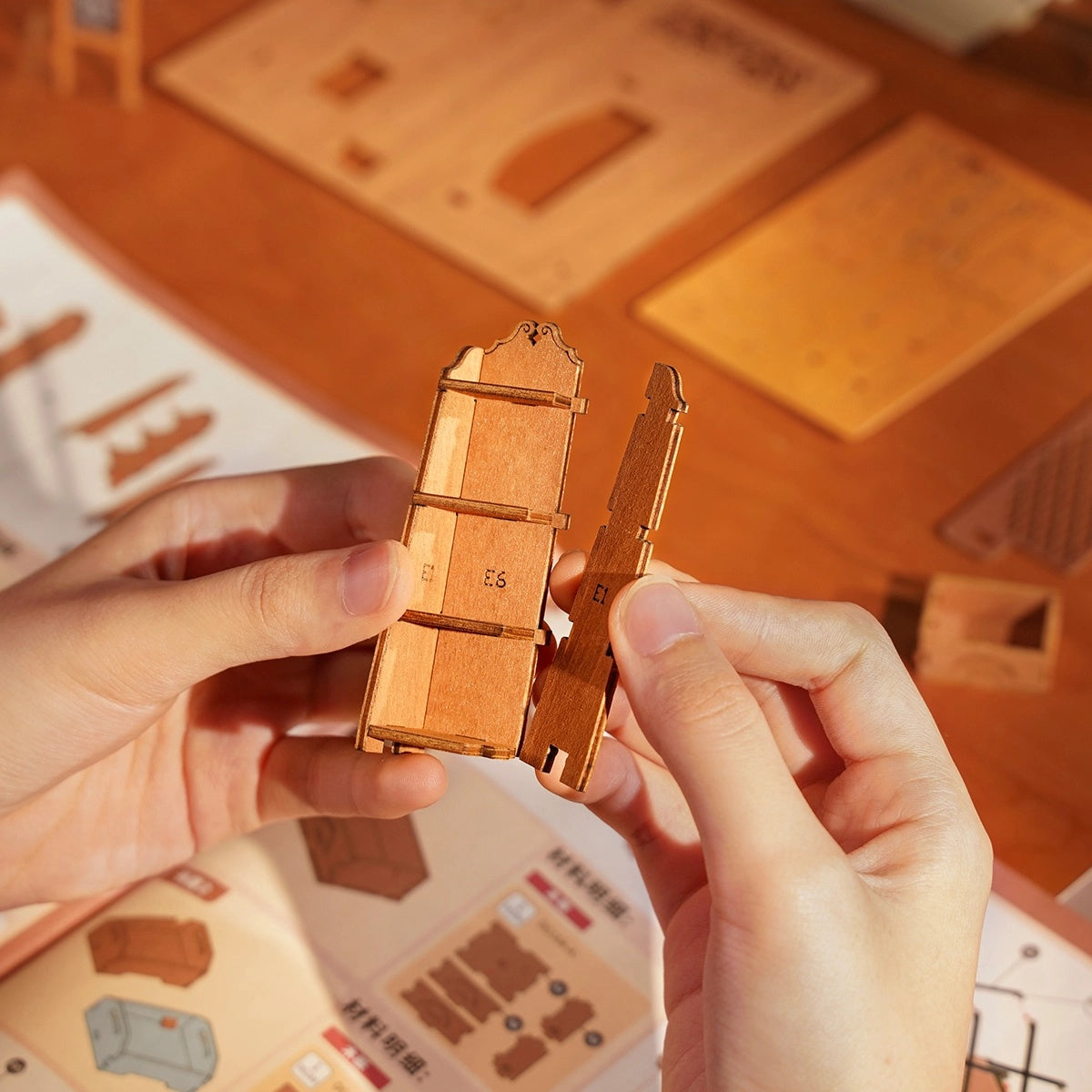 Corner Bookstore Miniature House Kit DIY Dollhouse 3D Assembly Toys