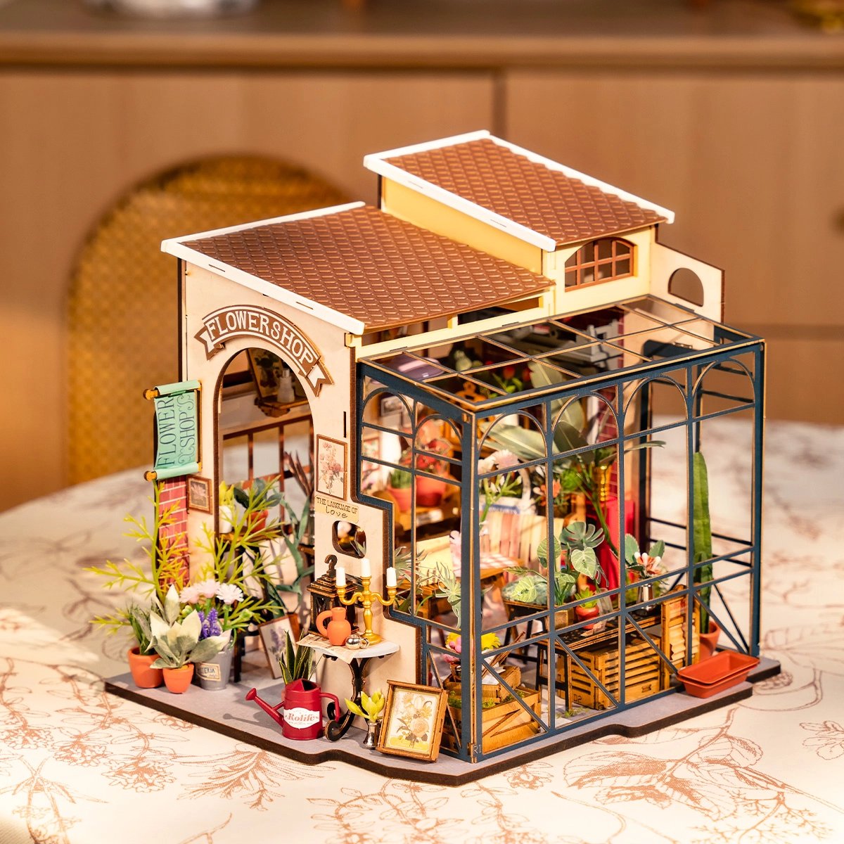 Emily's Flower Shop Miniature House Kit DIY Dollhouse 3D Assembly Toys