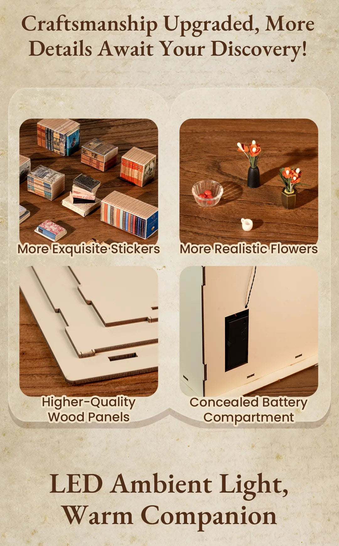 Sam's Bookstore Miniature House Kit DIY Dollhouse 3D Assembly Toys