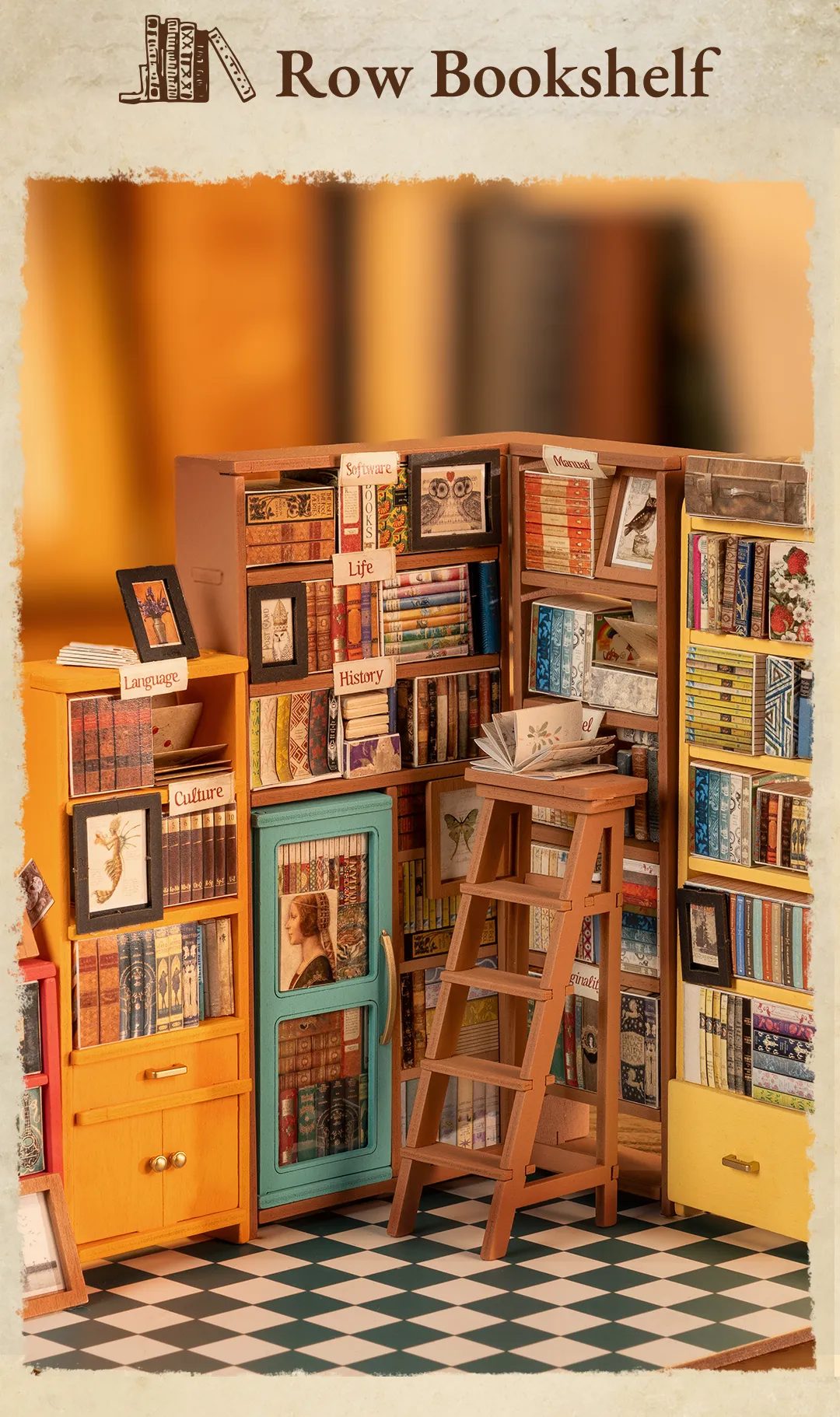 Sam's Bookstore Miniature House Kit DIY Dollhouse 3D Assembly Toys