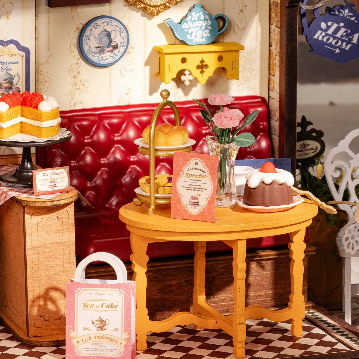 Leisure Time Tea Room Miniature House Kit DIY Dollhouse 3D Assembly Toys