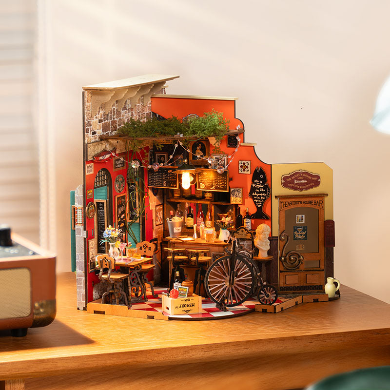 Cheers Bar & Dining Miniature House Kit DIY Dollhouse 3D Assembly Toys