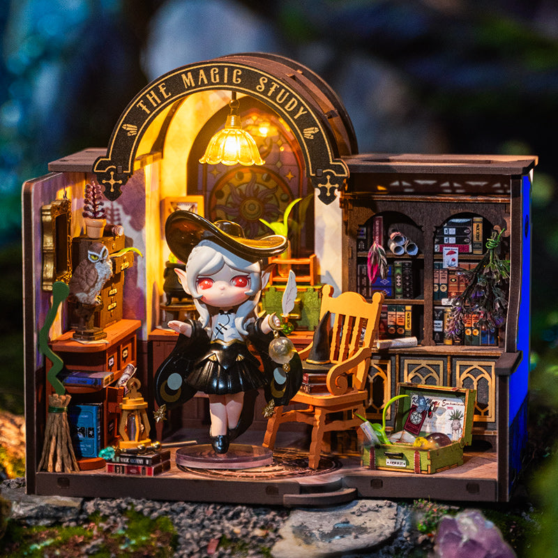 The Magic Study Miniature House Kit DIY Dollhouse 3D Assembly Toys